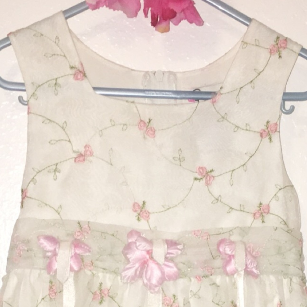 Speechless Girls White Dress with Pink Flowers